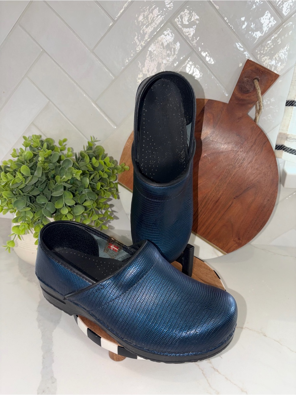 SANITA the original Danish clogs work shoes mules navy blue 42 EU 11 US NEW